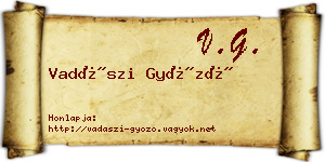 Vadászi Győző névjegykártya